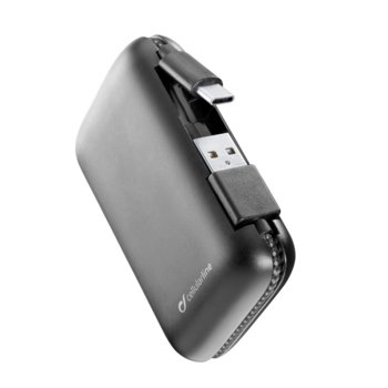 Външна батерия/power bank/ Cellular Line, 5000 mAh, черна | JAR Computers Cellular Line PowerBank 5000mAh