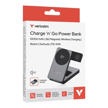 Verbatim Foldable 3-in-1 Qi2 White 10000 32296