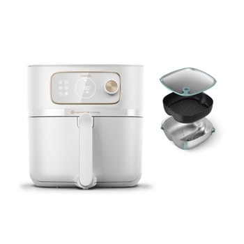 Фритюрник с горещ въздух Philips HD9876/25, 8.3 л. вместимост, 22 програми, таймер, незалепващо покритие, Rapid CombiAir технология, 2200W | JAR Computers Philips HD9876/25