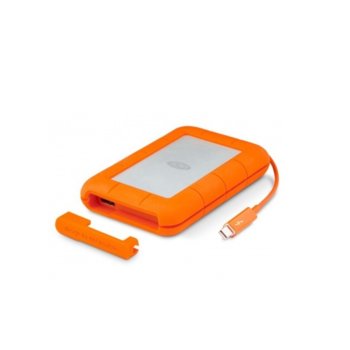 Твърд диск 2TB, LaCie Rugged STEV2000400, външен, 2.5" (6.35 cm), Thunderbolt, USB 3.0, оранжев | JAR Computers Lacie 2TB Rugged STEV2000400