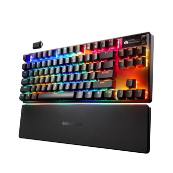 Клавиатура SteelSeries Apex Pro TKL Wireless Gen 3, жична/безжична, механична, OmniPoint 3.0 Adjustable HyperMagnetic суичове, гейминг, RGB подсветка, US подредба, черна, USB | JAR Computers SteelSeries Apex Pro TKL Wireless Gen 3 US Layout