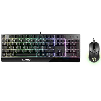 Комплект клавиатура и мишка MSI Vigor GK30 Combo, гейминг, 5000dpi, RGB подсветка, PMW-3325 сензор, USB, черни | JAR Computers MSI Vigor GK30 Combo