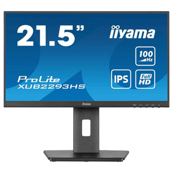 Монитор IIYAMA XUB2293HS-B6, 21.5" (54.61 cm), IPS панел, 100Hz, Full HD, 1ms, 80 000 000:1, 300cd/m2, DisplayPort, HDMI | JAR Computers IIYAMA XUB2293HS-B6