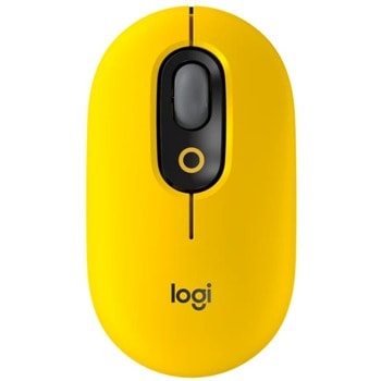 Мишка Logitech POP Mouse, оптична (4000 dpi), безжична, Bluetooth, жълта | JAR Computers Logitech POP Mouse Blast 910-006546