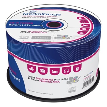Оптичен носител CD-R, 700MB, MediaRange MR208, 52x, 50бр | JAR Computers MediaRange CD-R80 700MB 52x