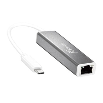 Мрежови адаптер j5Create JCE133G, от USB-C 3.1 Gen1(м) към 10/100/1000 RJ-45, Сив | JAR Computers j5create JCE133G