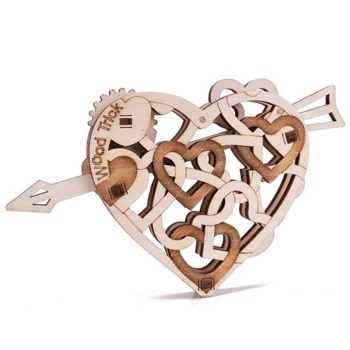 3D пъзел Wood Trick Heart, дървен, 11 части image