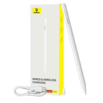 Стилус Baseus Smooth Writing 2 Stylus Active (P80015804213-00), USB-C, до 10 часа време на работа, Palm-Rejection, съвместим с Apple iPad Pro 12.9 и iPad Air, бял | JAR Computers Baseus Smooth Writing 2 Stylus Active P80015804213