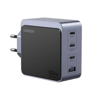 Зарядно устройство Ugreen Nexode Air, от контакт към 3x USB C(ж), 1x USB A(ж), сиво, 100W | JAR Computers Ugreen Nexode Air 100W 35043