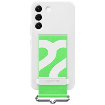 Samsung S22 S901 Silicone Cover with Strap White