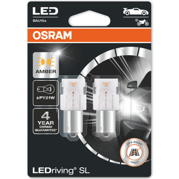 Автомобилна крушка Osram 7507DYP, 1.3W, 50lm, PY21W, BAU15s, LED, 2 броя в опаковка | JAR Computers Osram 7507DYP 1.3W 50lm 7507DYP