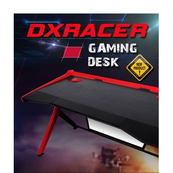 Гейминг бюро DXRacer - GD-1000-NR, регулируемо, с опций за прикриване на кабелите, черно - червено image