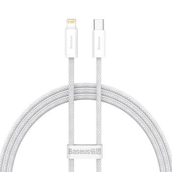 Кабел Baseus Dynamic (CALD000002), от USB C(м) към Lightning(м), 1m, 20W, бял | JAR Computers Baseus Dynamic CALD000002