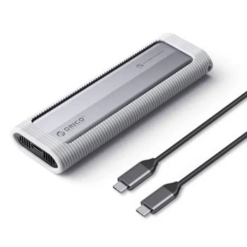 Кутия Orico AXM2S-G2-V1-GY-BP, за M.2 (2230/2242/2260/2280) SSD, NVMe/SATA, USB 3.2 Gen 2 Type-C, сива | JAR Computers Orico AXM2S-G2-GY-BP