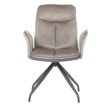 Трапезен стол Carmen MARLOW 2, до 120kg., дамаска, прахово боядисана метална база, въртене на 360°, мишо сив | JAR Computers Carme MARLOW 2 - мишо сив