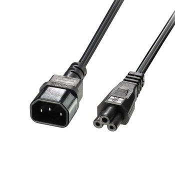 Захранващ кабел Lindy 30342, от IEC C5(м) към към IEC C14(ж), 3m | JAR Computers LINDY LNY-30342 IEC C14 to IEC C5 3.0 m