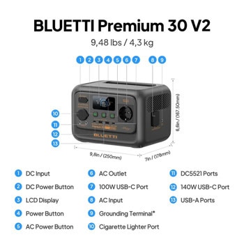 bluetti premium 30 v2 p-pr30v2-eu-gy-bl-010
