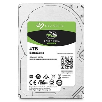Твърд диск 4TB Seagate BarraCuda SATA 6Gb/s, 5400 rpm, 128MB кеш, 2.5" (6.35cm), височина 1.5 cm | JAR Computers 4TB Seagate BarraCuda ST4000LM024