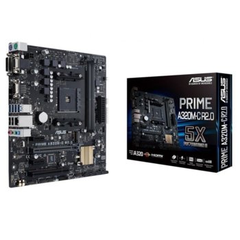 Дънна платка ASUS PRIME A320M-C R2.0, AMD A320, AM4, DDR4, PCI-E 3.0, 4x SATA 6Gb/s, 2x M.2 Socket, 4x USB 3.1 Gen1, mATX | JAR Computers ASUS PRIME A320M-C R2.0