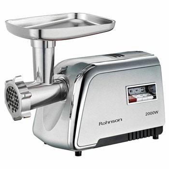 Месомелачка Rohnson R-5433, ниво на шума 85 dB, приставки за правене на колбаси и кибе, 2000 W, сребрист | JAR Computers месомелачка rohnson r-5433