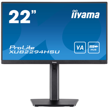 Монитор Iiyama ProLite XUB2294HSU-B2, 21.5" (54.61 cm) VA панел, 75Hz, Full HD,1ms, 80000000:1, 250 cd/m2, DisplayPort, HDMI, USB | JAR Computers IIYAMA XUB2294HSU-B2