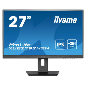 Монитор IIYAMA XUB2792HSN-B5, 27" (68.58 cm) IPS панел, 75Hz, Full HD, 4 ms, 80 000 000:1, 250 cd/m2, DisplayPort, HDMI, USB Hub, USB-C, LAN | JAR Computers IIYAMA XUB2792HSN-B5