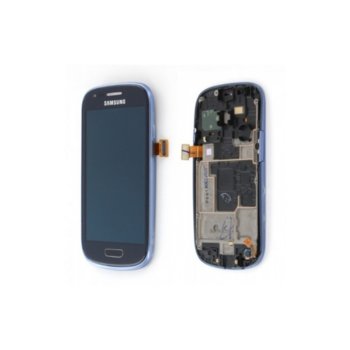 Samsung Galaxy S3 mini LCD + touch and frame, Blue