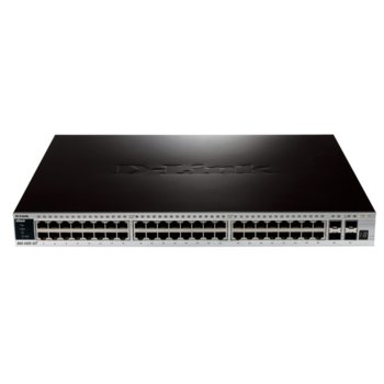Суич D-Link DGS-3420-52T xStack 48Ports 10/100/1000Mbps, Layer 2 & Stackable Managed Gigabit Суич plus 4Ports 10GE SFP+ | JAR Computers DGS-3420-52T