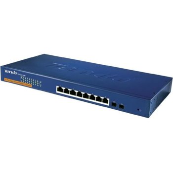 Суич Tenda TEG1210P, 1000 Mbps, 10 порта, 8x RJ-45 10/100/1000 Mbps, 8x PoE, 2x SFP | JAR Computers TENDA TEG1210P 8x