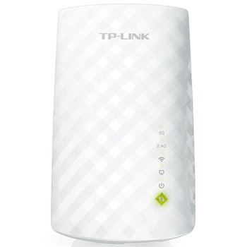 Extender/Екстендър TP-Link RE200 AC750, 2.4GHz/5GHz(300Mbps+4330Mbps), 1x 10/100M Ethernet Port (RJ45), 3 вътрешни антени | JAR Computers TP-Link RE200 AC750