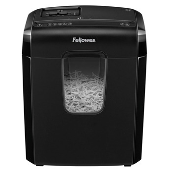 Шредер Fellowes 6C (Разопакован продукт), до 6 листа А4, раздробява карти/хартия/телчета/кламери, Safety Lock, кошче за отпадъци с обем 11 литра | JAR Computers Fellowes 6C 4686601 (Разопакован)