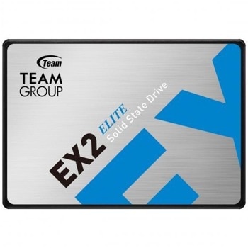 Памет SSD 512GB, Team Group Elite EX2, SATA 6Gb/s, 2.5"(6.35 cm), скорост на четене 550 MB/s, скорост на запис 520 MB/s | JAR Computers Team Group EX2, 512GB, Black