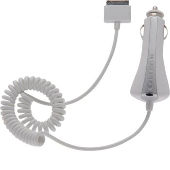 Зарядно устройство Cellular Line, от автомобилна запалка към 30-pin Dock connector(Apple)(м), 12/24V, бял | JAR Computers Зарядно за кола за iPad iPad2 iPad3
