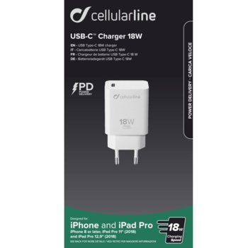 CellularLine Power Delivery USB-C, 18W, White