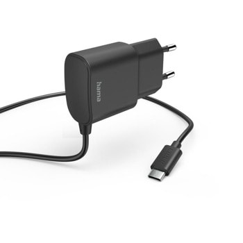 Зарядно HAMA 201618, от контакт към USB-C(м), 12W, черно, 1m | JAR Computers Зарядно HAMA 201618