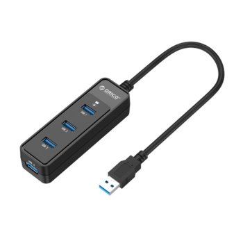 USB Хъб Orico W5PH4-U3, 4 порта, от USB Type-A към 4x USB 3.0 Type-A, черен image