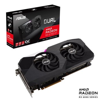 Видео карта AMD Radeon RX 6700 XT, 12GB, ASUS DUAL OC Edition, PCI-E 4.0, GDDR6, 192-bit, DP, HDMI | JAR Computers Видео карта ASUS DUAL RX 6700 XT 12GB OC