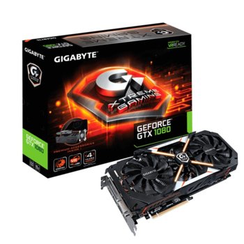 Видео карта GF GTX 1080, 8GB, Gigabyte Xtreme Gaming Premium Pack GV-N1080XTREME-8GD, PCI-E 3.0, GDDR5X, 256bit, DisplayPort, HDMI, DVI | JAR Computers Gigabyte GeForce GTX 1080 Xtreme Gaming