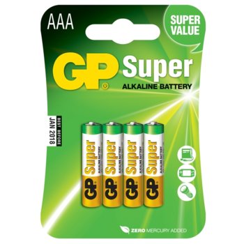 Батерии 4+1 x GP Super Alkaline AAA, 1.5V