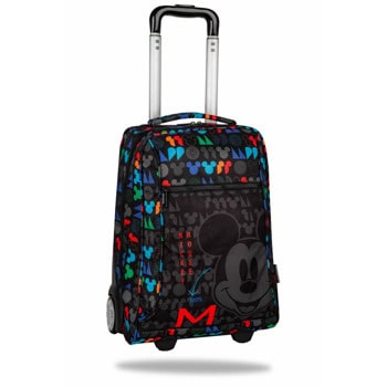 Ученическа раница на колела Coolpack - Compact - Mickey Mouse, едно основно голямо отделение, подсилено дъно, телескопична дръжка, черна | JAR Computers Coolpack - Compact - Mickey Mouse
