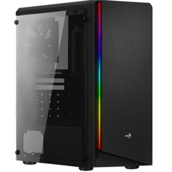 Кутия AeroCool RIFT RGB, ATX/Micro-ATX/Mini-ITX, USB 3.0, RGB, 1x 120mm вентилатор, четец за SD/microSD карти, прозорец, черна, без захранване | JAR Computers AeroCool RIFT RGB ACCM PV13012 11