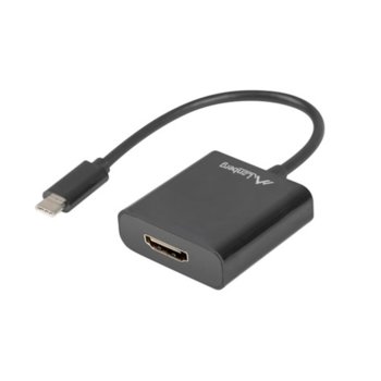 Преходник Lanberg AD-UC-HD-01, от USB Type C 3.1(м) към HDMI(ж), черен | JAR Computers Lanberg AD-UC-HD-01