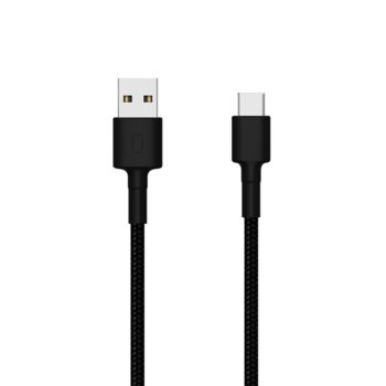 Кабел Xiaomi Mi Braided Cable, от USB-A(м) към USB-C(м), 1m, черен | JAR Computers Xiaomi Кабел Mi Type-C Braided Cable (Black)