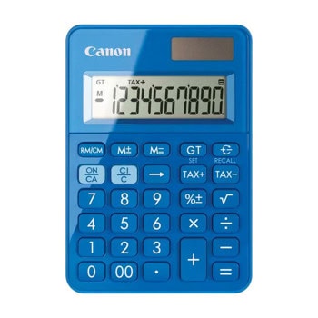 Калкулатор Canon LS-100KB, 12 разряден дисплей, настолен, с двойно захранване, син | JAR Computers Canon LS-100KB Blue 6992C001AA