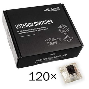 Суичове за механична клавиатура Glorious Gateron Black 120 броя, черни | JAR Computers Glorious KBD switches Gateron Black 120 pieces