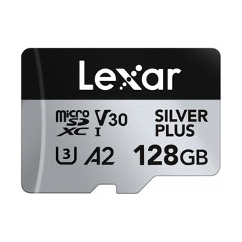 Карта памет 128GB microSDXC, Lexar Professional Silver Plus, UHS-I U3 V30, скорост на четене до 205MB/s, скорост на запис до 150MB/s | JAR Computers Lexar LMSSIPL128G-BNANG