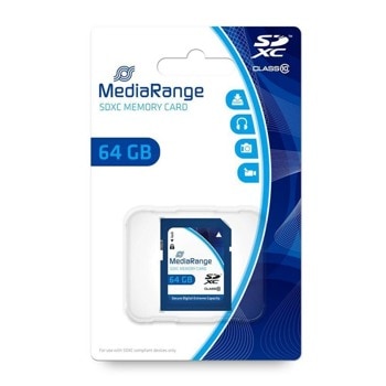 Карта памет 64GB SDXC, MediaRange MR965, Class 10, скорост на четене 60MB/s, скорост на запис 15MB/s | JAR Computers MediaRange MR965