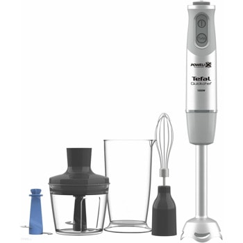 Пасатор Tefal Quickchef HB65KD38, 1000 W, 20 степени на работа, с турбо, 0.8 л. обем на купата, тел, чопър, сребрист | JAR Computers Tefal HB65KD38