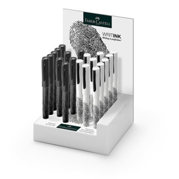 Химикалки Faber-Castell WRITink, 1 mm дебелина на писане, син цвят на писане, бело/черни, 20 бр. | JAR Computers Faber-Castell WRITink бяла/черна 20 броя