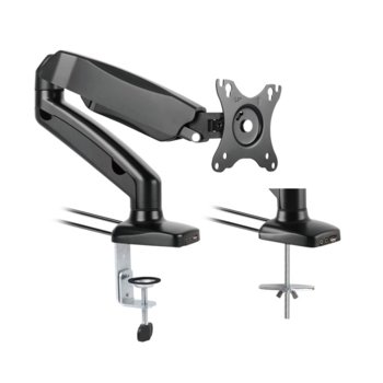 Стойка за монитор Lumi LDT13-C012U, за плот, до 27", VESA до 100 x 100, до 6.5 кг, черен | JAR Computers Lumi LDT13-C012U